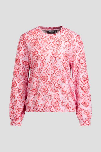 Productfoto 1 van Roze T-shirt met mediterrane print door Signature voor Dames