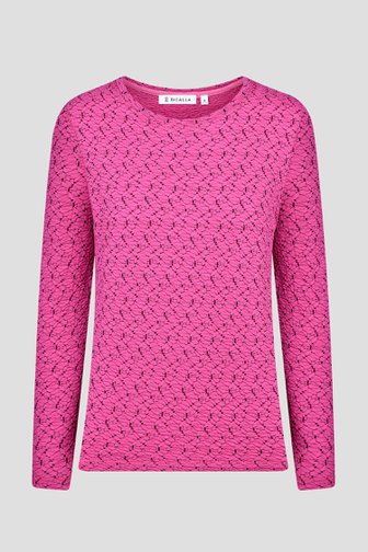Roze T-shirt met structuur van Bicalla voor Dames