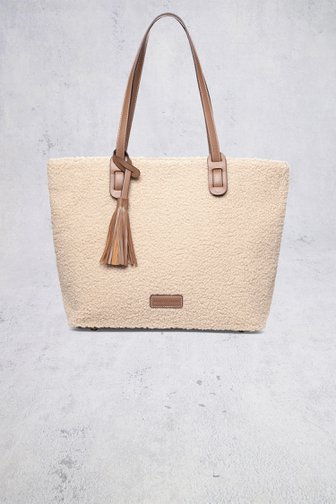 Le devant de Sac à bandoulière avec effet mouton beige de Laurent David pour Femmes