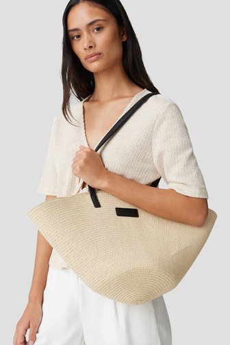 Sac à bandoulière beige tressé de Opus pour Femmes