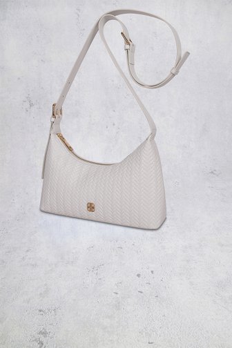 Le devant de Sac à bandoulière blanc à effet tressé de Laurent David pour Femmes