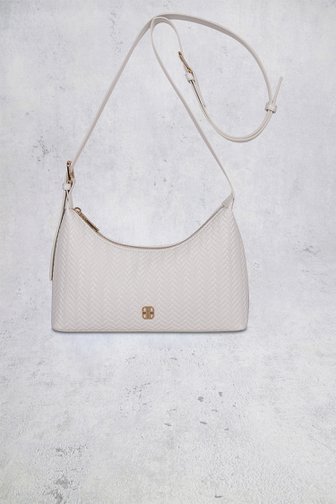 Le devant de Sac à bandoulière blanc à effet tressé de Laurent David pour Femmes