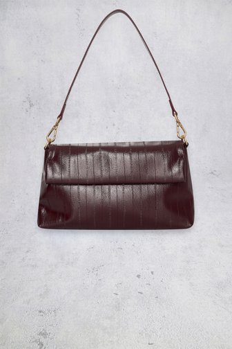 Sac à bandoulière bordeaux effet cuir
