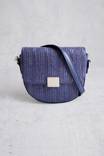 Sac à bandoulière tissé bleu foncé de Liberty Island pour Femmes