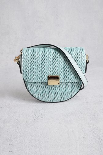 Sac à bandoulière tissé vert clair de Liberty Island pour Femmes