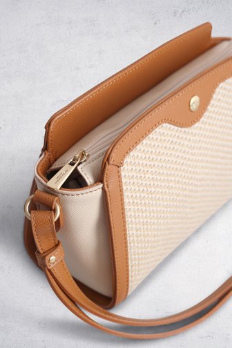 Sac à bandoulière tressé beige et marron de Hexagona pour Femmes