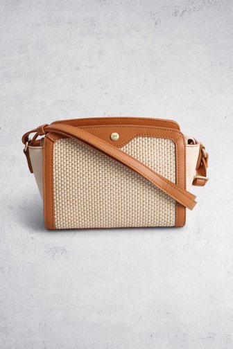 Sac à bandoulière tressé beige et marron de Hexagona pour Femmes