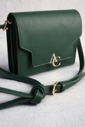 Le devant de Sac à bandoulière vert à logo doré de AC by Annelien Coorevits pour Femmes