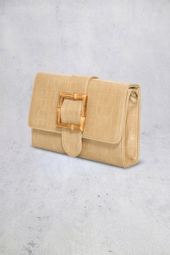 Le devant de Sac à main beige avec structure crocodile de Bulaggi pour Femmes