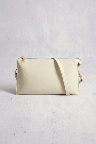 Sac à main blanc-écru avec aspect croco de Liberty Island pour Femmes