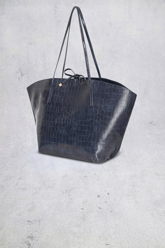 Le devant de Sac à main bleu foncé avec structure crocodile de Bulaggi pour Femmes