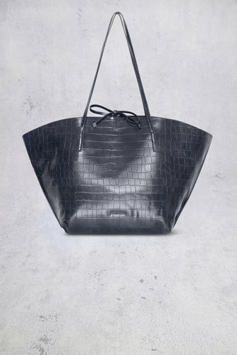 Le devant de Sac à main bleu foncé avec structure crocodile de Bulaggi pour Femmes