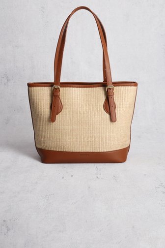 Sac à main brun tressé de Liberty Island pour Femmes