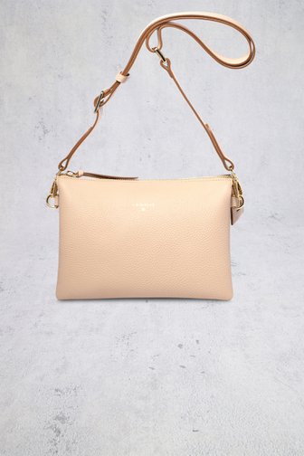 Le devant de Sac à main en cuir beige clair de Crinkles pour Femmes