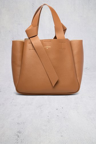 Le devant de Sac à main en cuir cognac de Crinkles pour Femmes