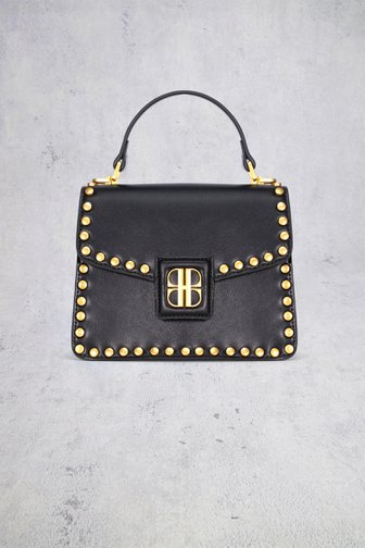 Le devant de Sac à main noir avec clous dorés de Laurent David pour Femmes