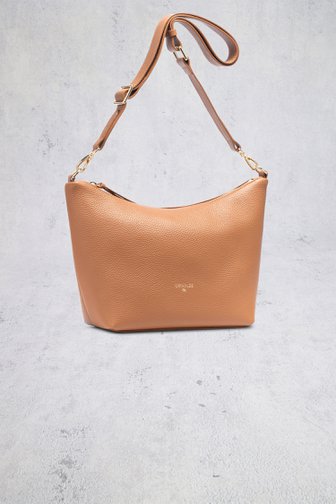 Le devant de Sac bandoulière en cuir camel de Crinkles pour Femmes