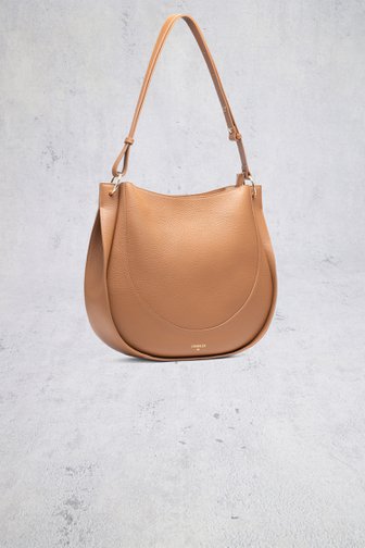 Le devant de Sac bandoulière rond brun de Crinkles pour Femmes