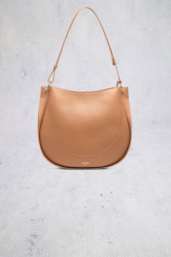 Le devant de Sac bandoulière rond brun de Crinkles pour Femmes