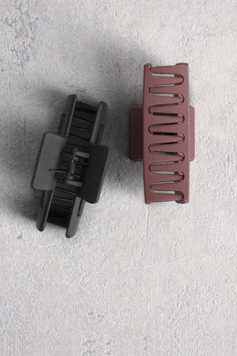 Le devant de Set de 2 pinces à cheveux – Noir et violet de Liberty Island pour Femmes