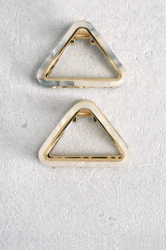 Voorkant van Set van 2 haarspelden – Groengrijs en ecru door Liberty Island voor Dames