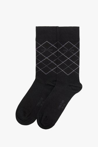 Set van 2: zwarte geruite sokken van Cerruti 1881 voor Heren