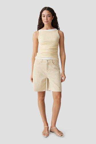 Le devant de Short en jean blanc - Coupe relaxed de Opus pants pour Femmes