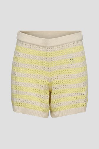 Short en maille à rayures jaune pâle de JDY pour Femmes