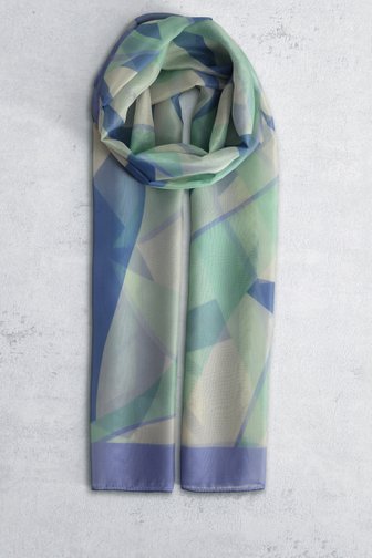 Voorkant van Sjaal met abstracte blauw-groene print  door Liberty Island voor Dames