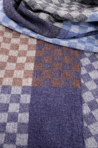 Achterkant van Sjaal met grijs-blauw dampatroon door Liberty Island voor Heren