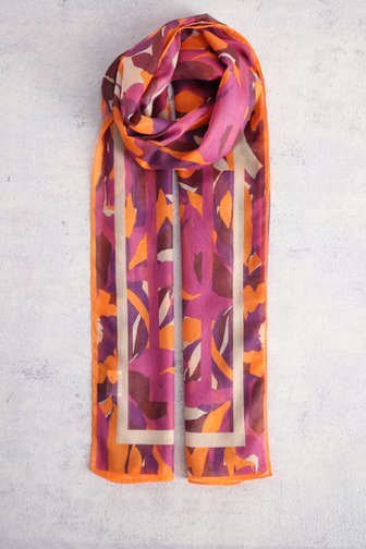 Sjaal met oranje en paarse print van Claude Arielle voor Dames
