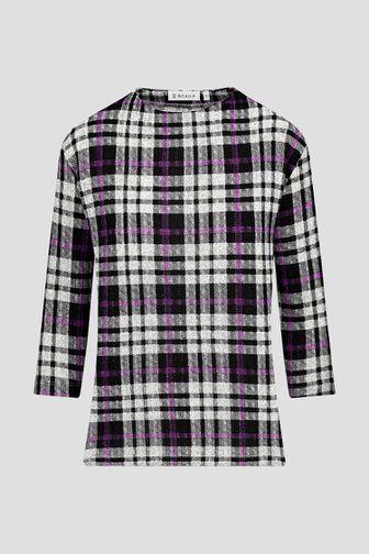 T-shirt à carreaux en gris et violet de Bicalla pour Femmes