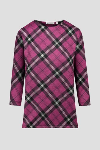T-shirt à carreaux violets de Bicalla pour Femmes