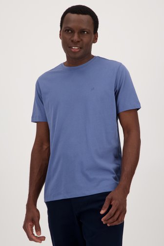 T-shirt à col rond gris-bleu de Ravøtt pour Hommes