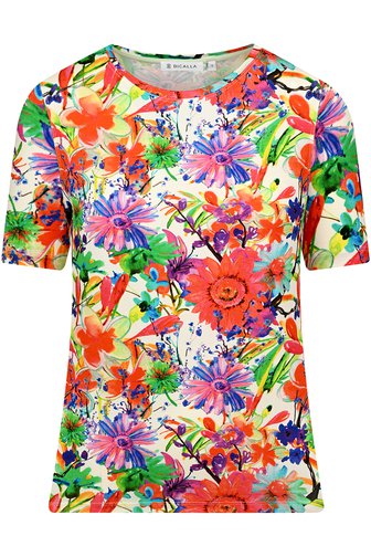 T-shirt à imprimé floral coloré de Bicalla pour Femmes