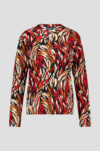 T-shirt à imprimé rouge-brun-noir de Signature pour Femmes