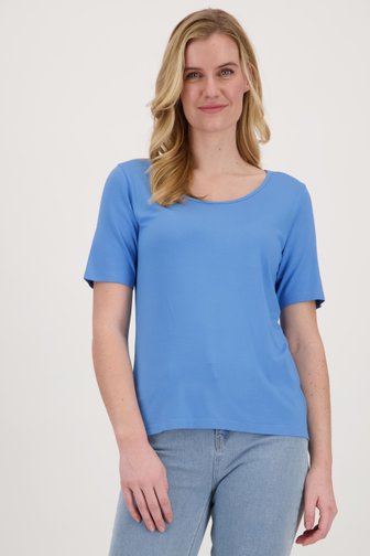 T-shirt à manches courtes bleu clair de Liberty Island pour Femmes