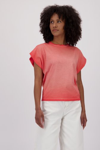 T-shirt à manches courtes rose corail délavé de Louise pour Femmes