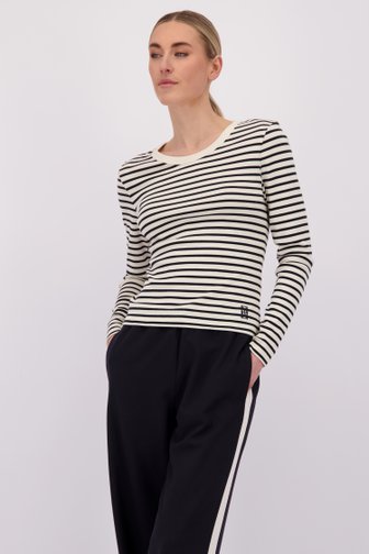 Le devant de T-shirt à manches longues rayé bleu marine de Marc O'Polo pour Femmes