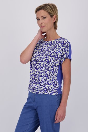 T-shirt à motif bleu, jaune et blanc de Claude Arielle pour Femmes