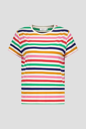 T-shirt à rayures colorées de Liberty Island pour Femmes