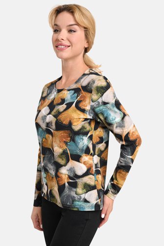 T-shirt avec imprimé feuillage de Bicalla pour Femmes