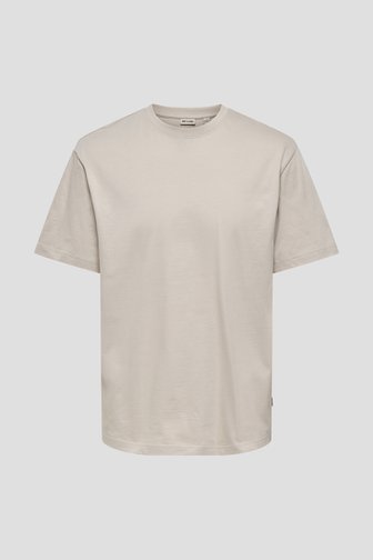 Photo produit 1 de T-shirt beige à col rond de Only & Sons pour Hommes