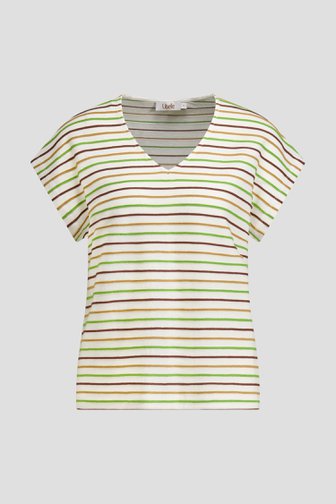 Le devant de T-shirt beige à rayures de Libelle pour Femmes