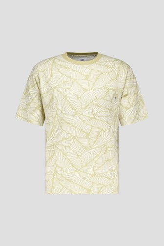 T-shirt beige avec imprimé blanc de Casual Five pour Hommes