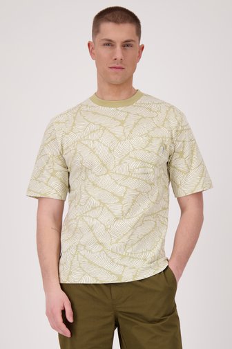 T-shirt beige avec imprimé blanc de Casual Five pour Hommes