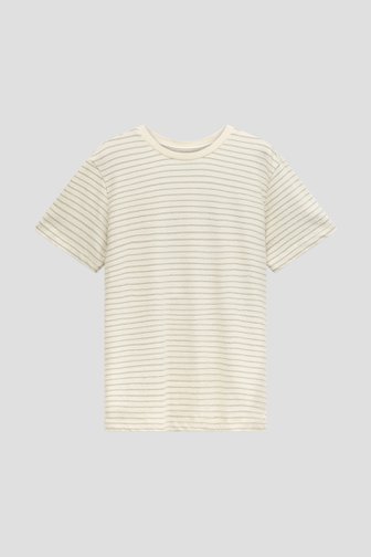 Photo produit 1 de T-shirt beige clair à motif rayé vert de Bluefields pour Hommes