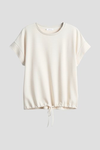 T-shirt beige clair avec lien à nouer de Opus pour Femmes