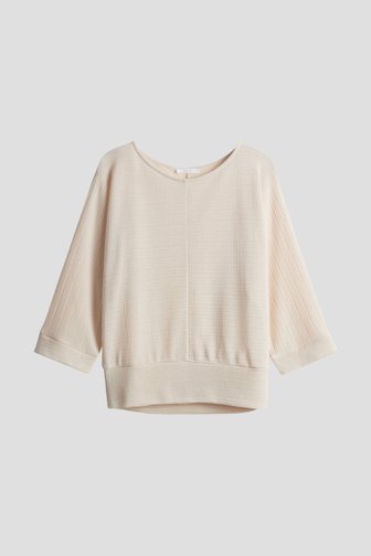 T-shirt beige en maille avec manches chauve-souris de Opus pour Femmes