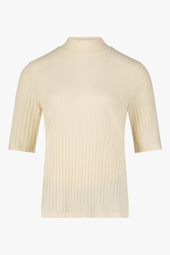 T-shirt beige texturé de Liberty Island homewear pour Femmes